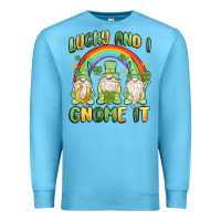 Ocean Blue lucky and i gnome it Premium Sweatshirt - MaliasSmallBusiness