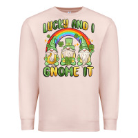 Pale Pink lucky and i gnome it Premium Sweatshirt - MaliasSmallBusiness