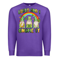 Purple lucky and i gnome it Premium Sweatshirt - MaliasSmallBusiness
