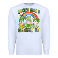 White lucky and i gnome it Premium Sweatshirt - MaliasSmallBusiness