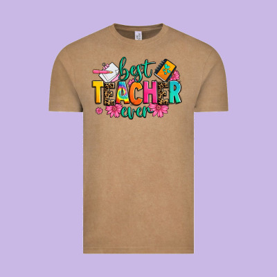 Best Teacher Ever Vintage Tee Designed By Zillion Design Studio