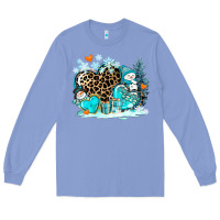Colony Blue winter hearts with snowmans Long Sleeve Tee - AdoDesignShop