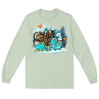 Matcha winter hearts with snowmans Long Sleeve Tee - AdoDesignShop