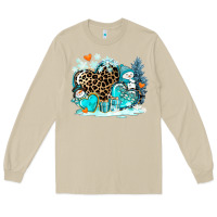 Mushroom winter hearts with snowmans Long Sleeve Tee - AdoDesignShop