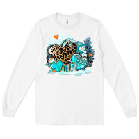 White winter hearts with snowmans Long Sleeve Tee - AdoDesignShop