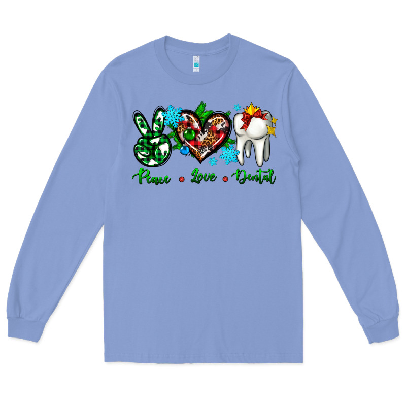 Peace Love Dental For Christmas Long Sleeve Tee by AdoDesignShop | Teevron