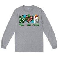 Heather Grey peace love dental for Christmas Long Sleeve Tee - AdoDesignShop