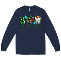 Navy peace love dental for Christmas Long Sleeve Tee - AdoDesignShop