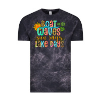 Cloud Black boat waves sun rays lake days Vintage Tee - Zillion Design Studio