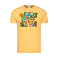 Vintage Mustard boat waves sun rays lake days Vintage Tee - Zillion Design Studio