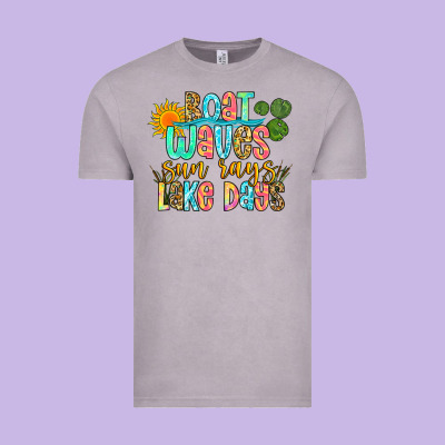 Boat Waves Sun Rays Lake Days Vintage Tee Designed By Zillion Design Studio