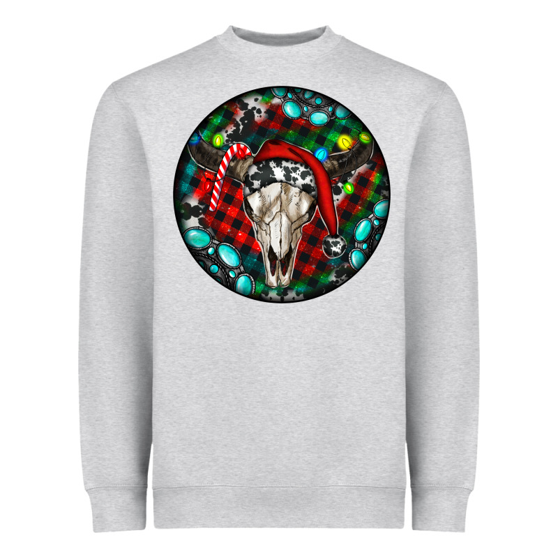 Christmas Skull Heavyweight Sweatshirt by RanaPortraitStore | Teevron