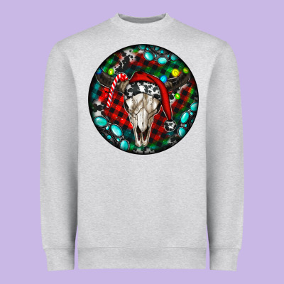 Christmas Skull Heavyweight Sweatshirt Designed By Ranaportraitstore