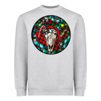 Heather Grey Christmas skull Heavyweight Sweatshirt - RanaPortraitStore