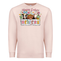 Pale Pink happy easter heifers Premium Sweatshirt - MaliasSmallBusiness