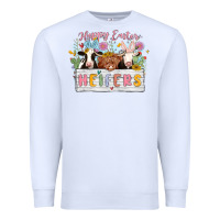 White happy easter heifers Premium Sweatshirt - MaliasSmallBusiness