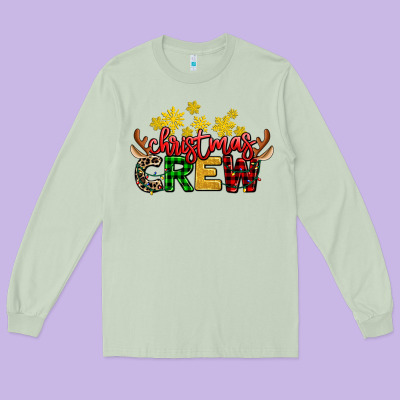 Christmas Crew Long Sleeve Tee Designed By Adodesignshop