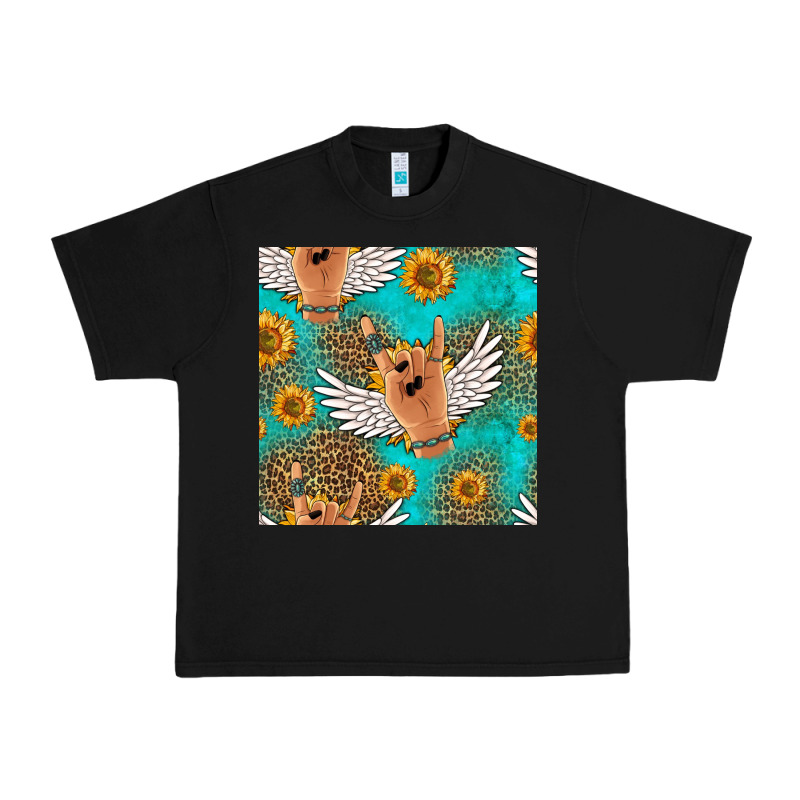 Rock N Roll Hands Seamless Pattern Urban Heavy Tee by HRA Design Shop | Teevron