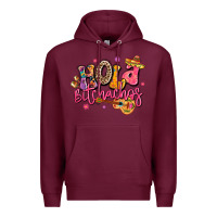 Burgundy hola bitchachos mexico cinco de mayo Premium Hoodie - LillyAllenDesigns