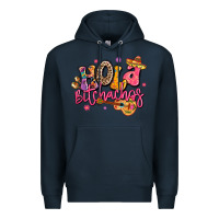 Navy hola bitchachos mexico cinco de mayo Premium Hoodie - LillyAllenDesigns