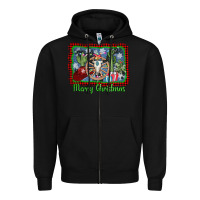 Black merry christmas western bull skull Zipper Hoodie - AdoDesignShop