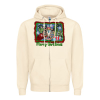 Sandshell merry christmas western bull skull Zipper Hoodie - AdoDesignShop