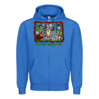 True Royal merry christmas western bull skull Zipper Hoodie - AdoDesignShop