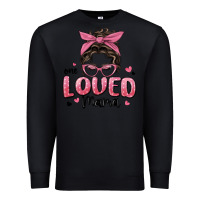 Black one loved mama messy bun Premium Sweatshirt - MaliasSmallBusiness