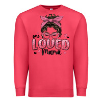 Cardinal one loved mama messy bun Premium Sweatshirt - MaliasSmallBusiness