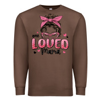 Chestnut one loved mama messy bun Premium Sweatshirt - MaliasSmallBusiness
