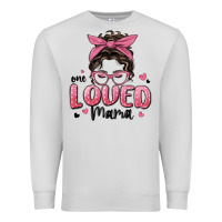 Dove Grey one loved mama messy bun Premium Sweatshirt - MaliasSmallBusiness