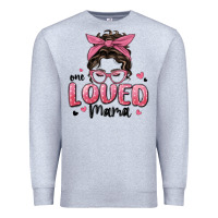 Heather Grey one loved mama messy bun Premium Sweatshirt - MaliasSmallBusiness