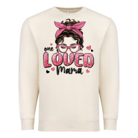 Sandshell one loved mama messy bun Premium Sweatshirt - MaliasSmallBusiness
