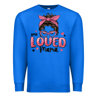 True Royal one loved mama messy bun Premium Sweatshirt - MaliasSmallBusiness