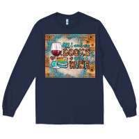 Navy all i need are books and wine Long Sleeve Tee - JahusDesignShop