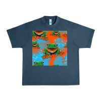 Midnight Navy funny frogs seamless pattern Urban Heavy Tee - HRA Design Shop