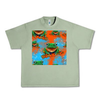 Oil Green funny frogs seamless pattern Urban Heavy Tee - HRA Design Shop