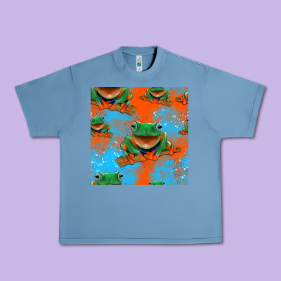Funny Frogs Seamless Pattern Urban Heavy Tee Designed By Hra Design Shop