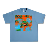 Pebble Blue funny frogs seamless pattern Urban Heavy Tee - HRA Design Shop