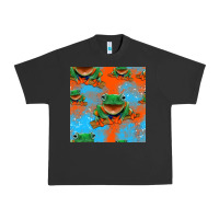 Pigment Black funny frogs seamless pattern Urban Heavy Tee - HRA Design Shop