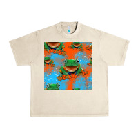 Sandshell funny frogs seamless pattern Urban Heavy Tee - HRA Design Shop