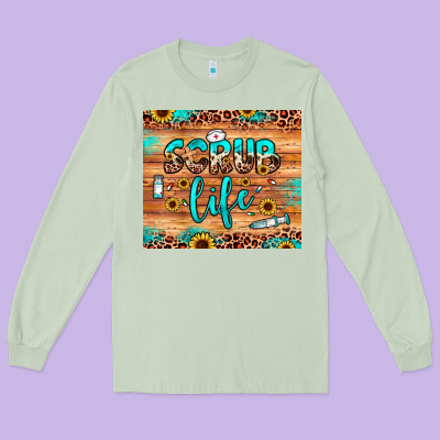 Scrub Life Long Sleeve Tee Designed By Jahusdesignshop