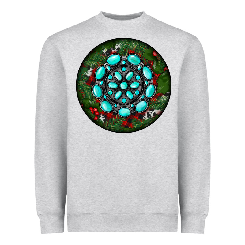 Christmas Round Turquoise Gemstone Heavyweight Sweatshirt by RanaPortraitStore | Teevron