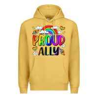 Antique Gold proud ally Premium Hoodie - LillyAllenDesigns