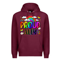 Burgundy proud ally Premium Hoodie - LillyAllenDesigns