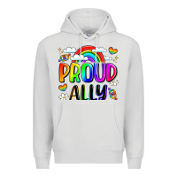 Dove Grey proud ally Premium Hoodie - LillyAllenDesigns