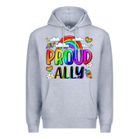 Heather Grey proud ally Premium Hoodie - LillyAllenDesigns