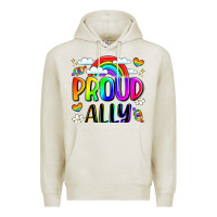 Oatmeal Heather proud ally Premium Hoodie - LillyAllenDesigns