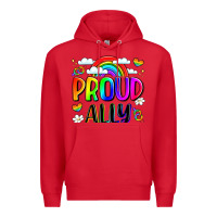 Red proud ally Premium Hoodie - LillyAllenDesigns