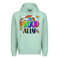 Seafoam proud ally Premium Hoodie - LillyAllenDesigns